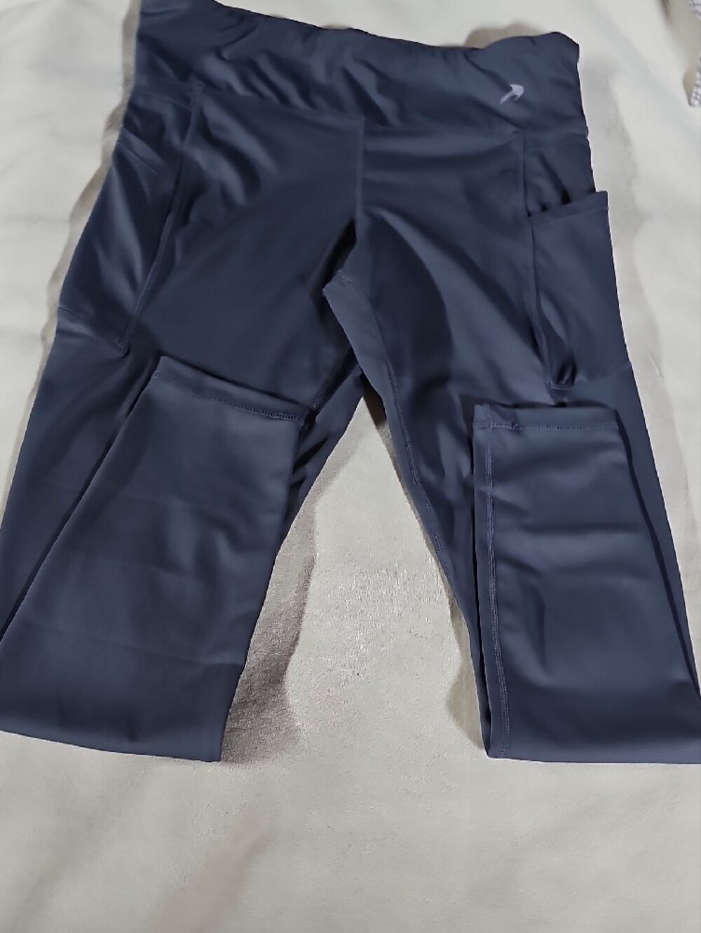 CompressionZ, High-Rise Side-Pocket Leggings in Slate Blue - Picture 5 of 12
